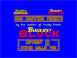 Title screen of Buster Block on the Amstrad CPC.