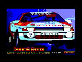 Title screen of Carlos Sainz on the Amstrad CPC.
