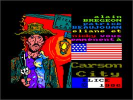 Title screen of Carson City on the Amstrad CPC.