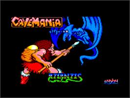 Title screen of Cavemania on the Amstrad CPC.