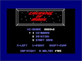 Title screen of Caverns Of Mars on the Amstrad CPC.