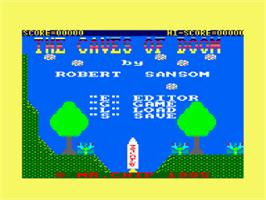 Title screen of Caves of Doom on the Amstrad CPC.