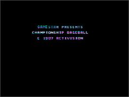Title screen of Championship Baseball on the Amstrad CPC.