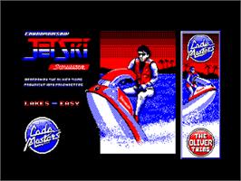 Title screen of Championship Jet Ski Simulator on the Amstrad CPC.