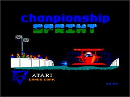 Title screen of Championship Sprint on the Amstrad CPC.