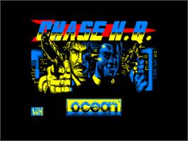 Title screen of Chase H.Q. on the Amstrad CPC.