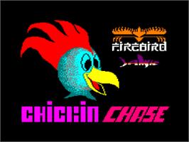 Title screen of Chickin Chase on the Amstrad CPC.