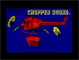 Title screen of Chopper Squad on the Amstrad CPC.