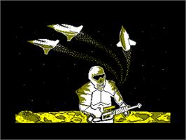 Title screen of Classic Invaders on the Amstrad CPC.