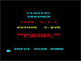 Title screen of Classic Trainer on the Amstrad CPC.
