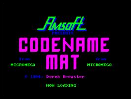 Title screen of Codename Mat on the Amstrad CPC.