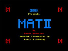 Title screen of Codename Mat 2 on the Amstrad CPC.