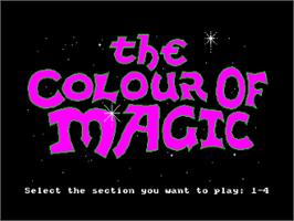 Title screen of Colour of Magic on the Amstrad CPC.