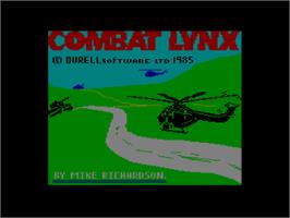 Title screen of Combat Lynx on the Amstrad CPC.