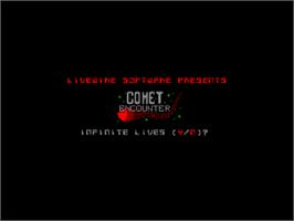 Title screen of Comet Encounter on the Amstrad CPC.