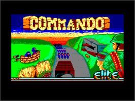 Title screen of Commando on the Amstrad CPC.