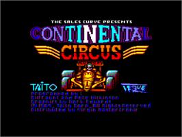 Title screen of Continental Circus on the Amstrad CPC.