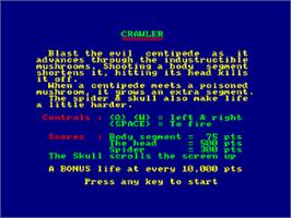 Title screen of Crawler on the Amstrad CPC.