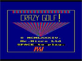 Title screen of Crazy Golf on the Amstrad CPC.