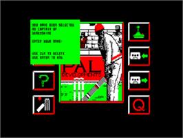 Title screen of Cricket Captain (Hi-Tec) on the Amstrad CPC.