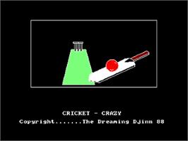 Title screen of Cricket Crazy on the Amstrad CPC.