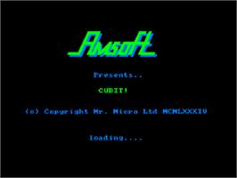 Title screen of Cubit on the Amstrad CPC.