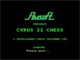 Title screen of Cyrus 2 Chess - 3D Chess on the Amstrad CPC.