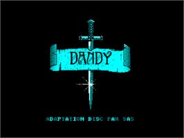 Title screen of Dandy on the Amstrad CPC.