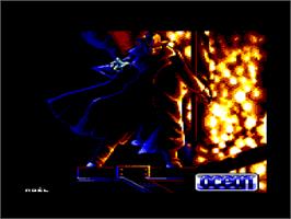 Title screen of Darkman on the Amstrad CPC.