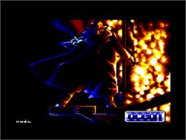 Title screen of Darkman on the Amstrad CPC.