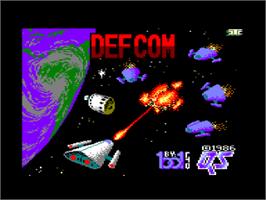 Title screen of Defcom on the Amstrad CPC.