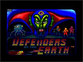 Title screen of Defenders of the Earth on the Amstrad CPC.