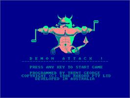 Title screen of Demon Attack on the Amstrad CPC.