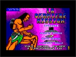 Title screen of Dernière Mission, La on the Amstrad CPC.