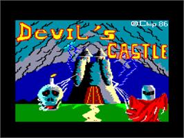 Title screen of Devil's Castle on the Amstrad CPC.