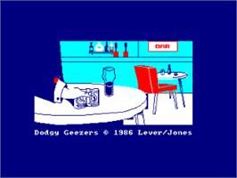 Title screen of Dodgy Geezers on the Amstrad CPC.