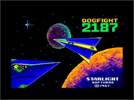 Title screen of Dogfight 2187 on the Amstrad CPC.