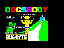 Title screen of Dogsbody To The Rescue on the Amstrad CPC.