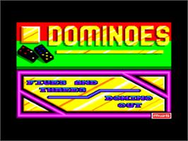 Title screen of Dominoes on the Amstrad CPC.
