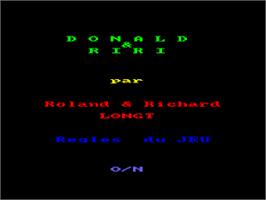 Title screen of Donald et Riri on the Amstrad CPC.
