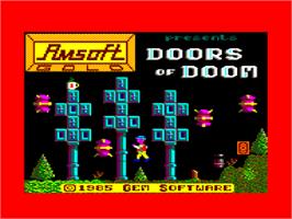 Title screen of Doors Of Doom on the Amstrad CPC.