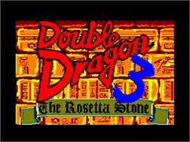 Title screen of Double Dragon 3 - The Rosetta Stone on the Amstrad CPC.