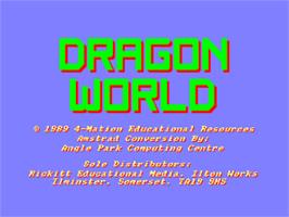 Title screen of Dragon World on the Amstrad CPC.