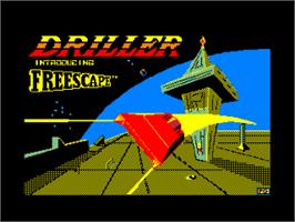 Title screen of Driller on the Amstrad CPC.