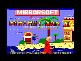 Title screen of Dynamite Dux on the Amstrad CPC.