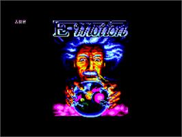 Title screen of E-motion on the Amstrad CPC.