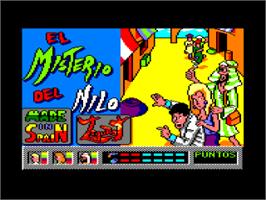 Title screen of El Misterio del Nilo on the Amstrad CPC.