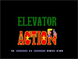 Title screen of Elevator Action on the Amstrad CPC.