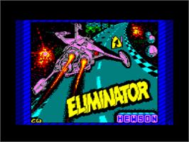 Title screen of Eliminator on the Amstrad CPC.