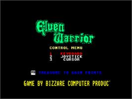 Title screen of Elven Warrior on the Amstrad CPC.